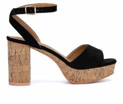 Outlet 🧨 Women's Olivia Miller Victoria Heel 👗 Dress 🩴 Sandals Black 🔔