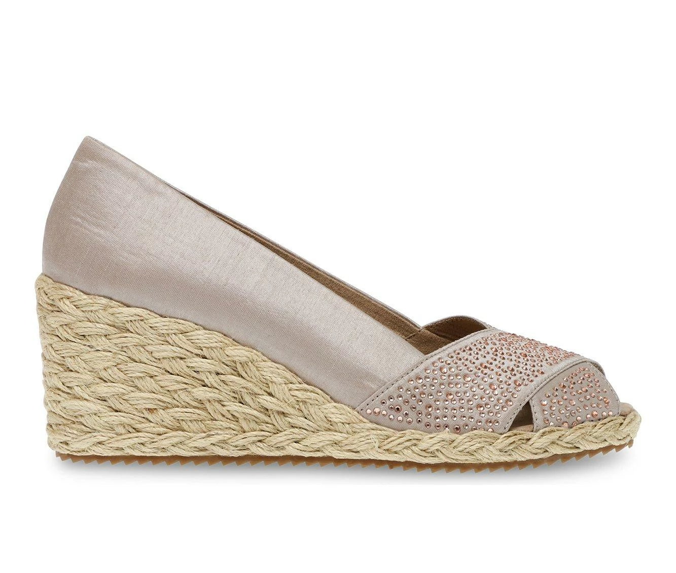 New ๐ Women's Anne Klein Ezzie-C Peep Toe Espadrille Wedges Natural ๐ 2 New ๐ Women's Anne Klein Ezzie-C Peep Toe Espadrille Wedges Natural ๐ - Image 2