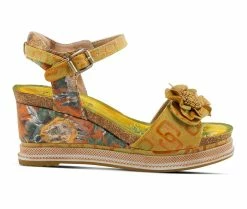 Buy 🎉 Women's L'Artiste Vienrose-Fleur Wedges Yellow Multi ❤️