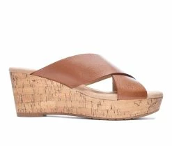 Hot Sale 🌟 Women's CL By Laundry Dream Day Tumble Platform Wedge 🩴 Sandals Tan ✨