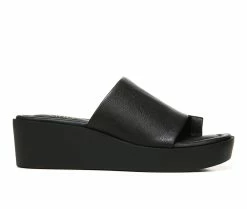 Cheap 🌟 Women's Franco Sarto Cessa Platform Wedge 🩴 Sandals Black 😀