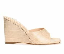 Outlet ✨ Women's Journee Collection Vivvy Wedge 👗 Dress 🩴 Sandals Beige ⌛