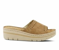 Hot Sale ⭐ Women's Flexus Basie Wedge 🩴 Sandals Copper 🛒