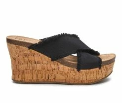 Best deal ⭐ Women's Beach By Matisse Sea Salt Wedge 🩴 Sandals Black 😍