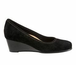 Wholesale 🔥 Women's Trotters Winnie Wedges Black Suede 💯
