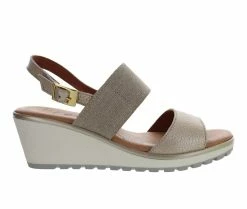 New 🔔 Women's Bernie Mev GI02 Wedge 🩴 Sandals Nude ❤️