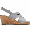 Outlet 👏 Women's Rockport Briah Slot Sling Wedge 🩴 Sandals Blue Chambray ✨