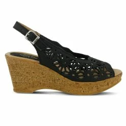 Best Pirce ✨ Women's SPRING STEP Abigail Wedge 🩴 Sandals Black 🧨