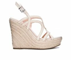 Best Pirce 🔥 Women's Chinese Laundry Maylin Platform Espadrille Wedges Cream 🌟