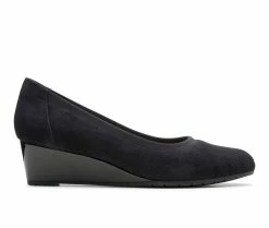 Best deal 😉 Women's Clarks Mallory Berry Pumps Black Suede 👍