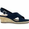 Buy 🥰 Women's Bella Vita Nadette II Wedges Navy Suede 🔔