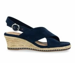 Buy 🥰 Women's Bella Vita Nadette II Wedges Navy Suede 🔔
