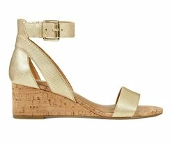 Hot Sale ⌛ Women's Aerosoles Willowbrook Wedges Gold Metallic 👏
