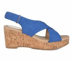 Best deal 😍 Women's Journee Collection Jenice Wedges Blue 🎉