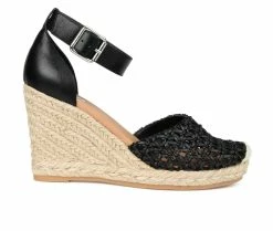 Deals 💯 Women's Journee Collection Sierra Espadrille Wedges Black 🌟