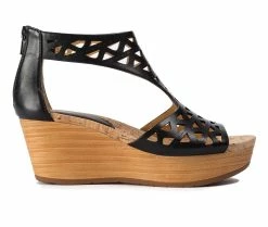 Deals 🧨 Women's Baretraps Miriam Platform Wedge 🩴 Sandals Black ⭐