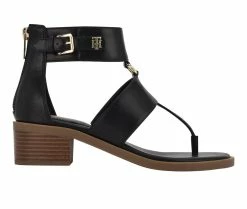 Best Pirce 🎉 Women's Tommy Hilfiger Obell Block Heeled 🩴 Sandals Black 🤩