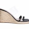 Promo 🎉 Women's London Rag Clear Path Espadrille Wedge 🩴 Sandals Black 🎁