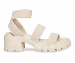 New 😀 Women's Madden Girl Haley Lugged 🩴 Sandals Bone ⌛
