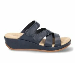 Cheapest 😀 Women's Easy Street Koda Wedge 🩴 Sandals Navy 🥰