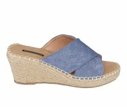 Best Pirce 👏 Women's GC 👟 Shoes Darline Espadrille Wedge 🩴 Sandals Blue 🌟