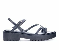 Discount 🌟 Women's Dirty Laundry Rhoni Platform Heeled 🩴 Sandals Black 🌟