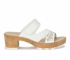 Best Sale 💯 Women's Baretraps Gigi Block Heeled 🩴 Sandals White 🔔