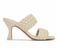 Coupon 🔥 Women's Nine West Hasnot 👗 Dress 🩴 Sandals Cream 🛒