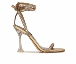 Cheap ❤️ Women's Nine West Zing 👗 Dress 🩴 Sandals Gold ✔️