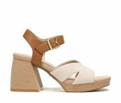 Outlet 🧨 Women's Dr. Scholls Mariah Peep Toe Platform 🩴 Sandals Light Brown 🧨