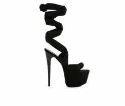 Wholesale 👍 Women's London Rag Bauble Platform Stiletto 🩴 Sandals Black ⌛