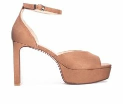 Best Pirce 💯 Women's Chinese Laundry Tiana 👗 Dress 🩴 Sandals Tan 🤩