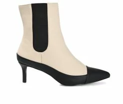 Best Pirce ❤️ Women's Journee Collection Eleece Stiletto Chelsea Booties Beige 👍