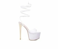 Brand new 🔥 Women's London Rag Passion Fruit Platform 👗 Dress 🩴 Sandals White ✨