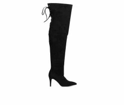 Best deal 😀 Women's Fashion To Figure Larissa XWC Over The Knee Heeled 🥾 Boots Black Wide 🔥