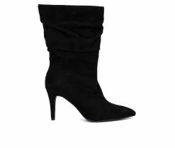 Budget ✨ Women's Fashion To Figure Fiona WC Mid Calf 🥾 Boots Black Wide 🎉