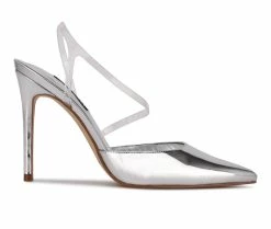 Hot Sale ⭐ Women's Nine West Fames Pumps Silver/Clear 🥰