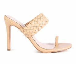 New 😀 Women's London Rag High Perks 👗 Dress 🩴 Sandals Latte 🔥