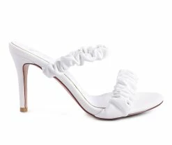 Best Sale ✔️ Women's London Rag Qualie Stiletto 👗 Dress 🩴 Sandals White ❤️