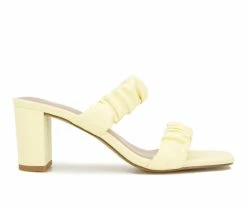 Best reviews of ❤️ Women's KENSIE Kamilah Heeled 👗 Dress 🩴 Sandals Pastel Yellow 🌟