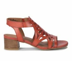 Best Pirce 🤩 Women's Baretraps Velvet Block Heel 👗 Dress 🩴 Sandals Paprika 🧨