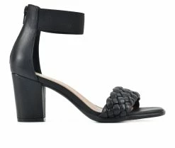 Buy ⌛ Women's White Mountain Backer Heeled 👗 Dress 🩴 Sandals Black/Smooth 🤩