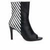 Brand new 👍 Women's New York And Company Nola Peep Toe Heeled Bootie Black/White 🥰