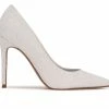 New 🔔 Women's Nine West Fresh Stiletto Pumps White Glitter 😍