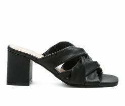 Coupon ๐ Women's London Rag Knope Block Heel ๐ Dress ๐ฉด Sandals Black ๐