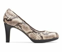 Deals ⌛ Women's Clarks Adriel Viola Pumps Taupe Snake 🌟