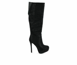 Hot Sale ✨ Women's London Rag Nebula Heeled Mid Calf 🥾 Boots Black 💯