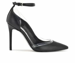 Best deal 👍 Women's Nine West Freze Pumps Black/Clear 🔔
