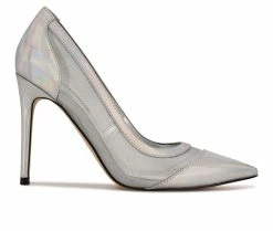 Cheapest 🥰 Women's Nine West Francy Pumps Silver 🌟
