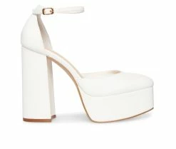 Outlet ⌛ Women's Madden Girl Dion Mary Jane Platform Pumps White Pari 😀